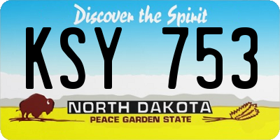 ND license plate KSY753