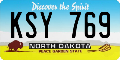 ND license plate KSY769