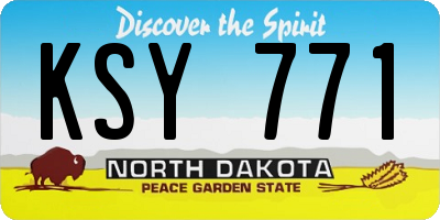 ND license plate KSY771