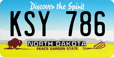 ND license plate KSY786