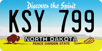 ND license plate KSY799