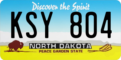 ND license plate KSY804