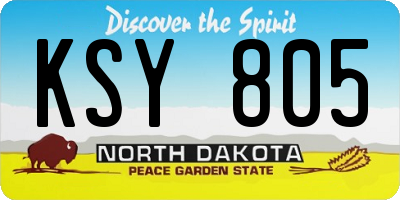 ND license plate KSY805