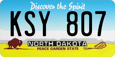 ND license plate KSY807