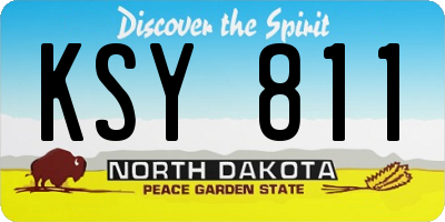 ND license plate KSY811