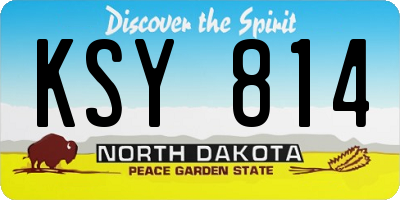 ND license plate KSY814