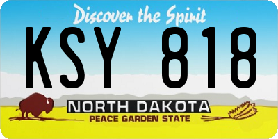 ND license plate KSY818