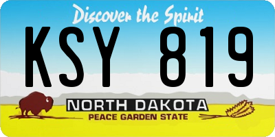 ND license plate KSY819