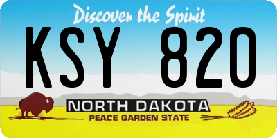 ND license plate KSY820
