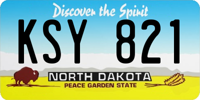 ND license plate KSY821