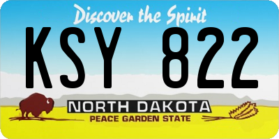 ND license plate KSY822