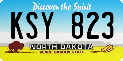 ND license plate KSY823