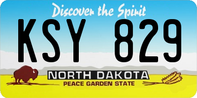 ND license plate KSY829