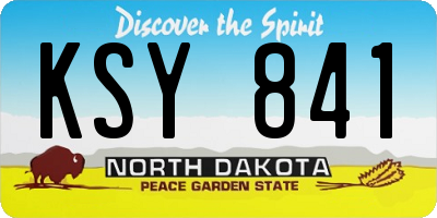 ND license plate KSY841