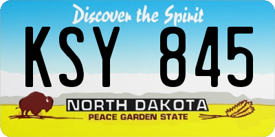 ND license plate KSY845