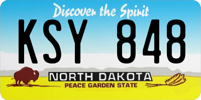 ND license plate KSY848