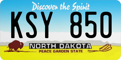 ND license plate KSY850