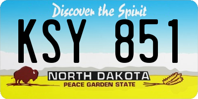 ND license plate KSY851