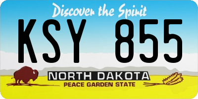ND license plate KSY855