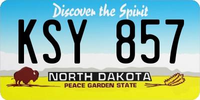 ND license plate KSY857