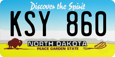 ND license plate KSY860