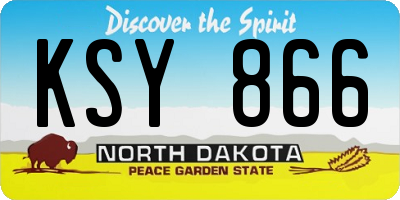 ND license plate KSY866