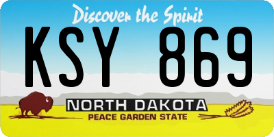 ND license plate KSY869