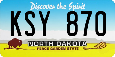 ND license plate KSY870