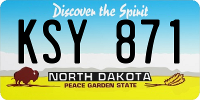 ND license plate KSY871