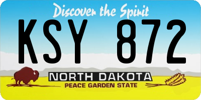 ND license plate KSY872