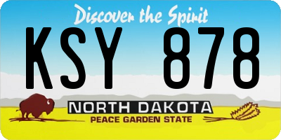 ND license plate KSY878