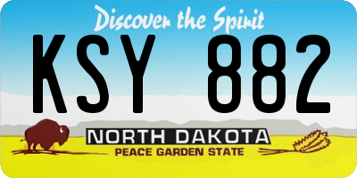 ND license plate KSY882