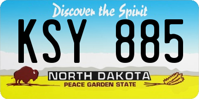 ND license plate KSY885