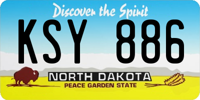 ND license plate KSY886