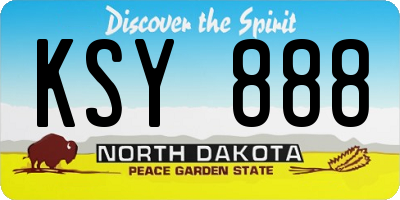 ND license plate KSY888