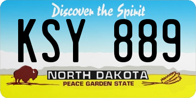 ND license plate KSY889