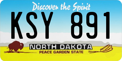ND license plate KSY891