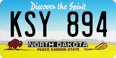 ND license plate KSY894