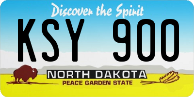 ND license plate KSY900