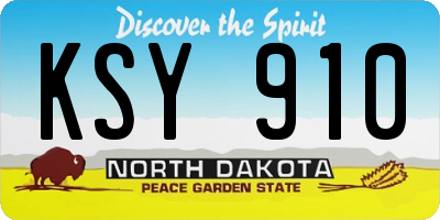 ND license plate KSY910