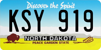 ND license plate KSY919