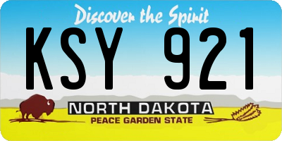 ND license plate KSY921