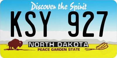 ND license plate KSY927