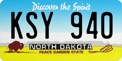 ND license plate KSY940