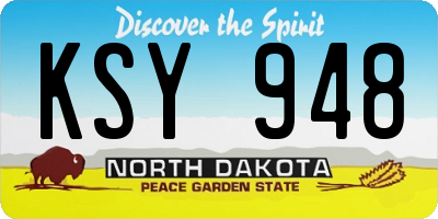 ND license plate KSY948