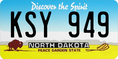 ND license plate KSY949