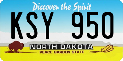 ND license plate KSY950