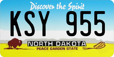 ND license plate KSY955
