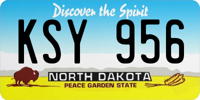ND license plate KSY956