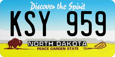 ND license plate KSY959